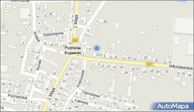 Piotrków Kujawski, Włocławska, 7, mapa Piotrków Kujawski