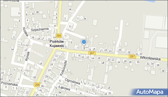 Piotrków Kujawski, Włocławska, 9, mapa Piotrków Kujawski