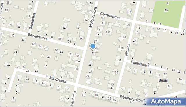 Piotrków Trybunalski, Włókiennicza, 21, mapa Piotrków Trybunalski