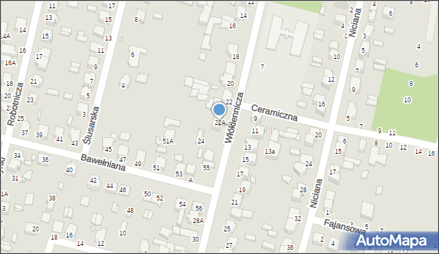 Piotrków Trybunalski, Włókiennicza, 22B, mapa Piotrków Trybunalski