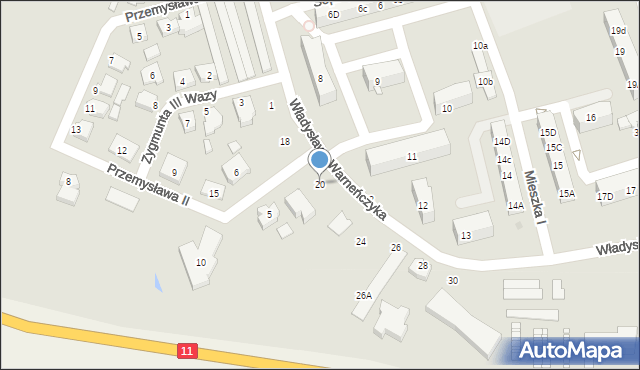Pleszew, Władysława Warneńczyka, 20, mapa Pleszew