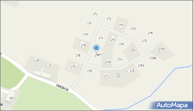 Potrzanowo, Włókna, 17F, mapa Potrzanowo