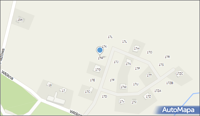 Potrzanowo, Włókna, 17H, mapa Potrzanowo