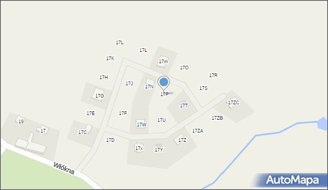 Potrzanowo, Włókna, 17P, mapa Potrzanowo