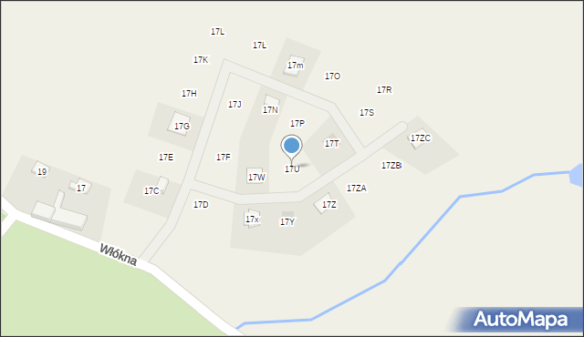 Potrzanowo, Włókna, 17U, mapa Potrzanowo