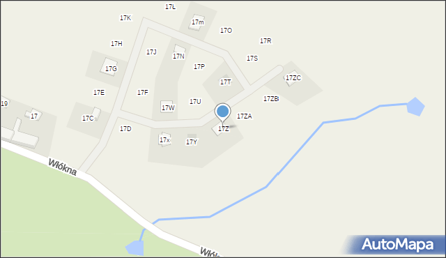 Potrzanowo, Włókna, 17Z, mapa Potrzanowo