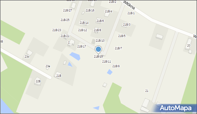 Potrzanowo, Włókna, 21B/13, mapa Potrzanowo