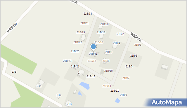 Potrzanowo, Włókna, 21B/14, mapa Potrzanowo