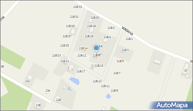 Potrzanowo, Włókna, 21B/8, mapa Potrzanowo