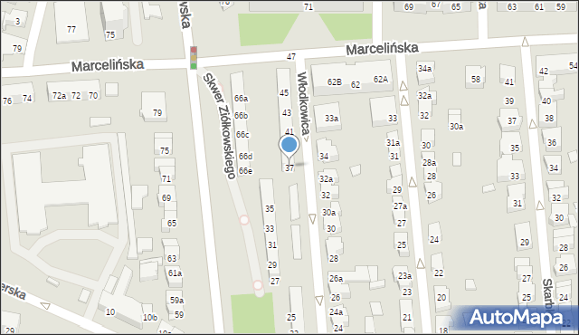 Poznań, Włodkowica Pawła, 37, mapa Poznania