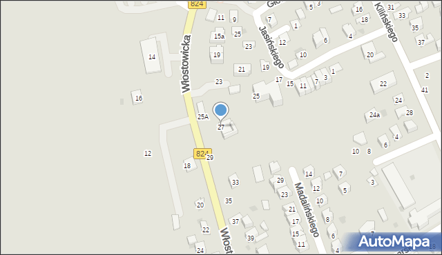 Puławy, Włostowicka, 27, mapa Puław