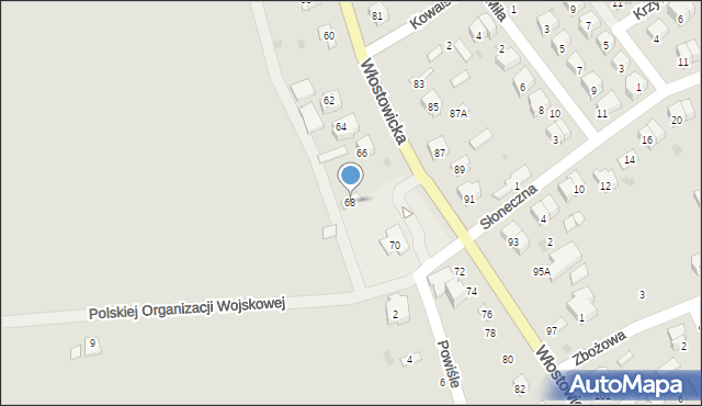 Puławy, Włostowicka, 68, mapa Puław