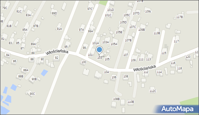 Rybnik, Włościańska, 103, mapa Rybnika