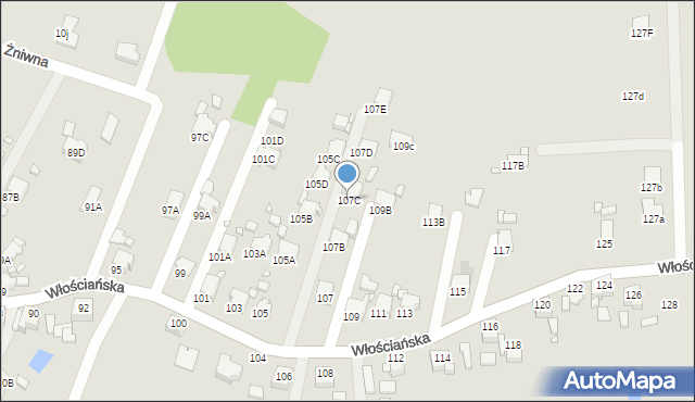 Rybnik, Włościańska, 107C, mapa Rybnika