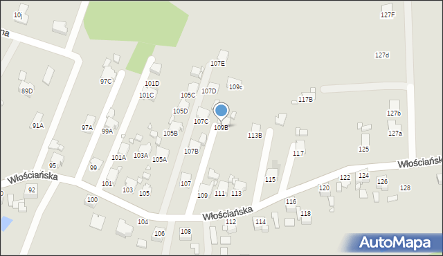 Rybnik, Włościańska, 109B, mapa Rybnika