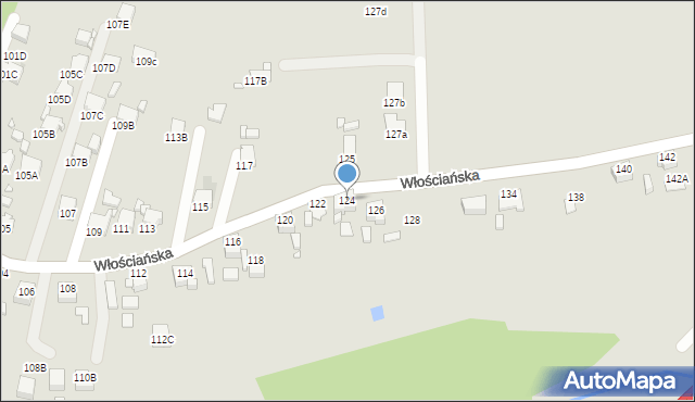 Rybnik, Włościańska, 124, mapa Rybnika