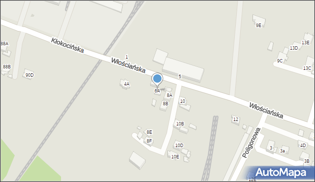 Rybnik, Włościańska, 6A, mapa Rybnika