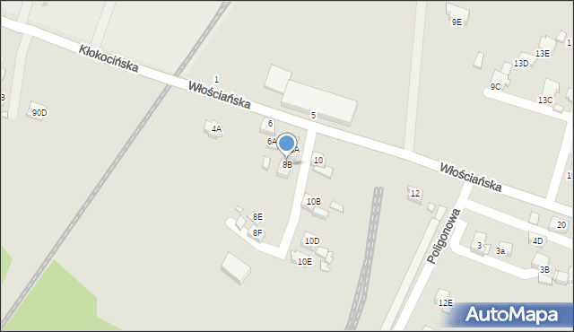 Rybnik, Włościańska, 8B, mapa Rybnika