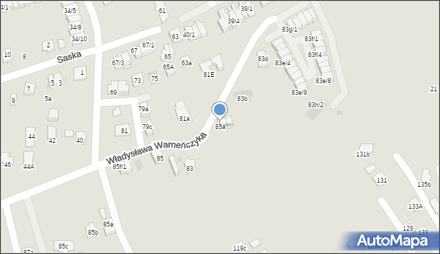 Rzeszów, Władysława Warneńczyka, 83a, mapa Rzeszów