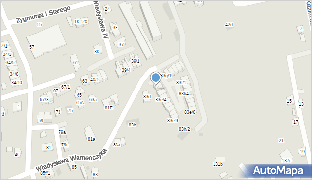 Rzeszów, Władysława Warneńczyka, 83e/1, mapa Rzeszów