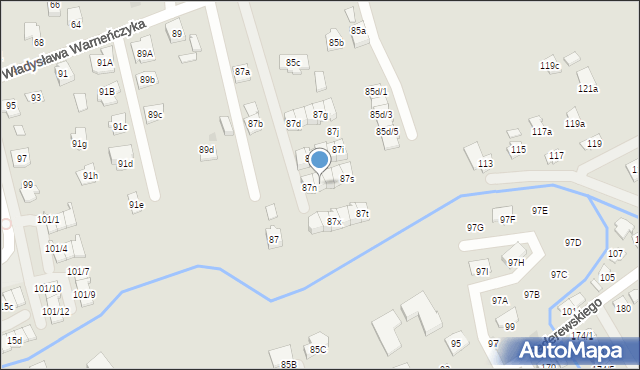 Rzeszów, Władysława Warneńczyka, 87o, mapa Rzeszów