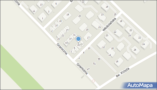 Siechnice, Włościańska, 11, mapa Siechnice