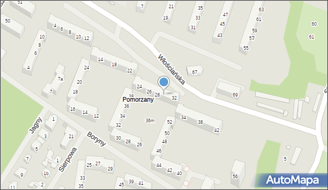 Szczecin, Włościańska, 30, mapa Szczecina