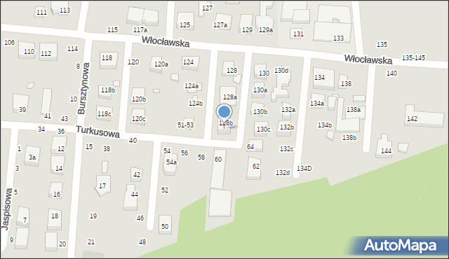 Toruń, Włocławska, 128c, mapa Torunia