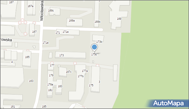 Toruń, Włocławska, 173c, mapa Torunia