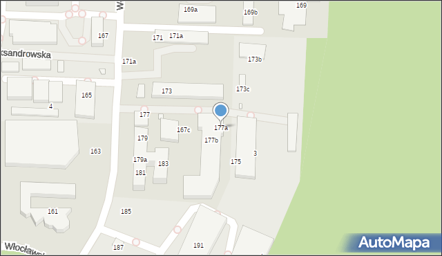 Toruń, Włocławska, 177a, mapa Torunia