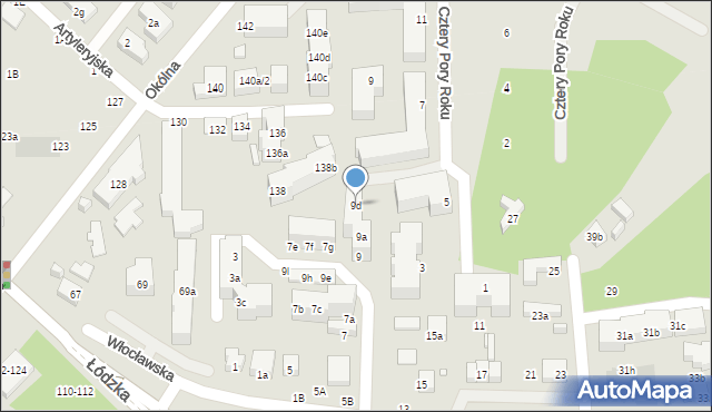 Toruń, Włocławska, 9d, mapa Torunia