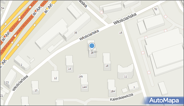 Warszawa, Włościańska, 16, mapa Warszawy