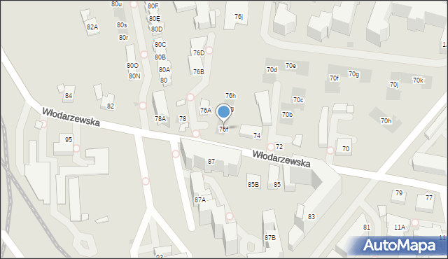 Warszawa, Włodarzewska, 76f, mapa Warszawy