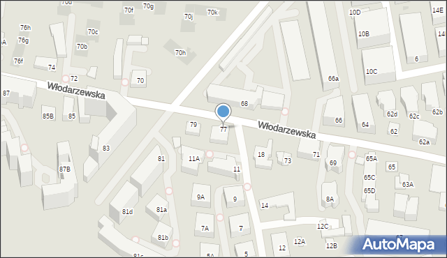 Warszawa, Włodarzewska, 77, mapa Warszawy