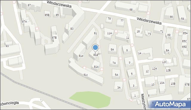 Warszawa, Włodarzewska, 81a, mapa Warszawy