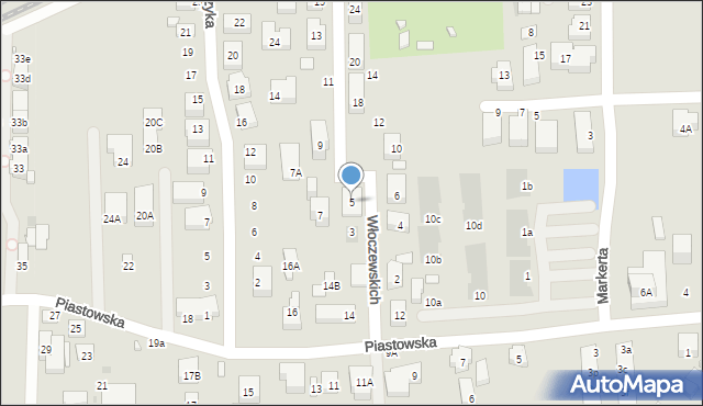 Warszawa, Włoczewskich Jerzego i Władysławy, 5, mapa Warszawy