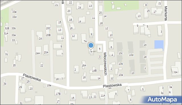 Warszawa, Włoczewskich Jerzego i Władysławy, 7, mapa Warszawy