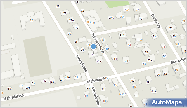 Warszawa, Włókiennicza, 71, mapa Warszawy