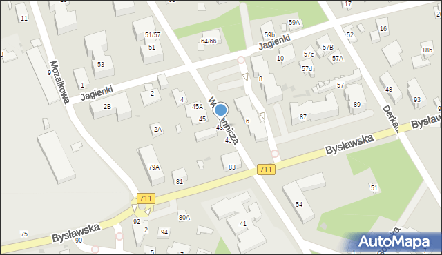 Warszawa, Włókiennicza, 43A, mapa Warszawy