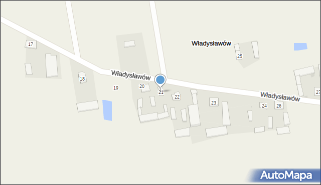 Władysławów, Władysławów, 21, mapa Władysławów