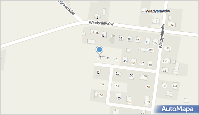 Władysławów, Władysławów, 42, mapa Władysławów