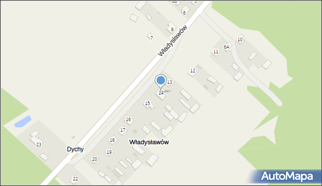 Władysławów, Władysławów, 14, mapa Władysławów