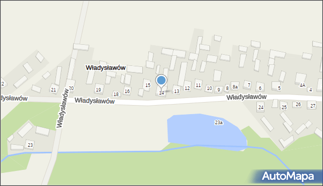 Władysławów, Władysławów, 14, mapa Władysławów