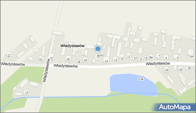 Władysławów, Władysławów, 15, mapa Władysławów