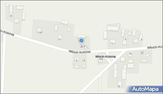 Włocin-Kolonia, Włocin-Kolonia, 10, mapa Włocin-Kolonia