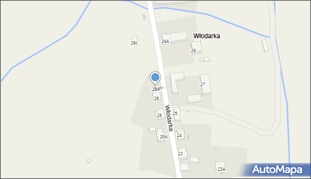 Włodarka, Włodarka, 28A, mapa Włodarka