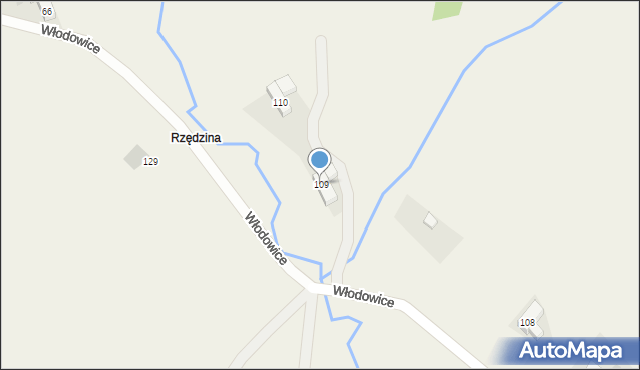 Włodowice, Włodowice, 109, mapa Włodowice