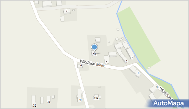 Włodzice Małe, Włodzice Małe, 5A, mapa Włodzice Małe