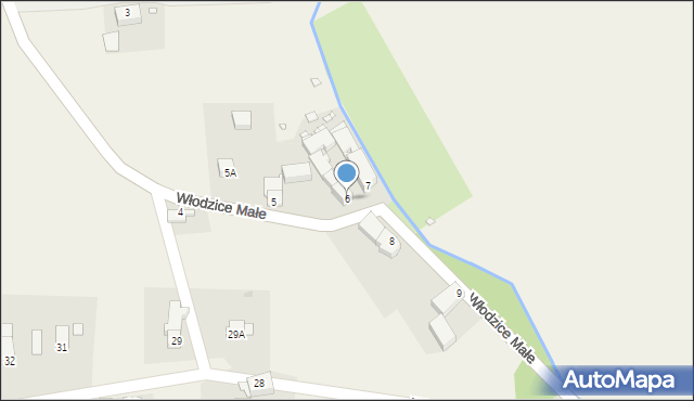 Włodzice Małe, Włodzice Małe, 6, mapa Włodzice Małe