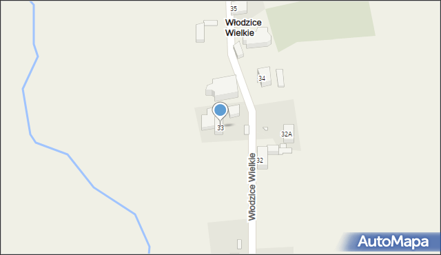 Włodzice Wielkie, Włodzice Wielkie, 33, mapa Włodzice Wielkie